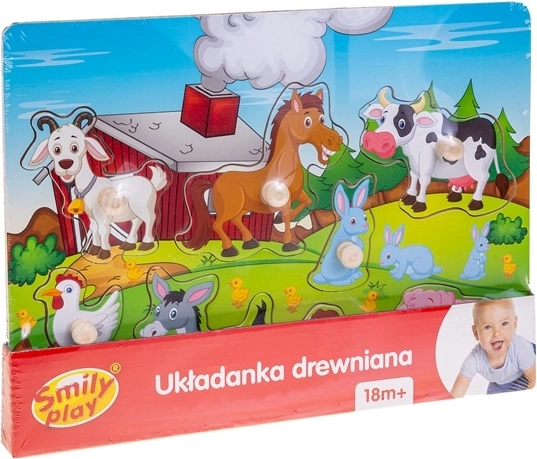 Smily Play puzzle a incastro in legno "In fattoria"