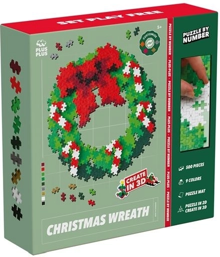 Plus-Plus puzzle per numeri ghirlanda natalizia 500 pezzi