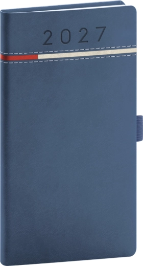 Agenda tascabile Notique Tomy 2027 blu-rossa 9 × 15,5 cm