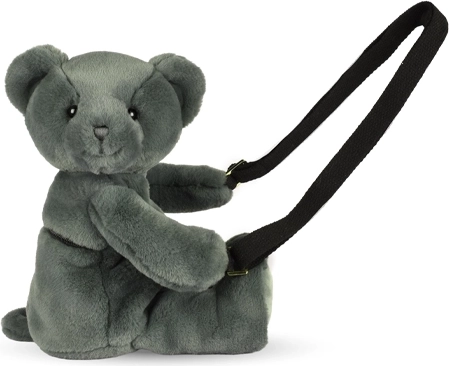Doudou borsa a tracolla in peluche orsetto kaki 30 cm