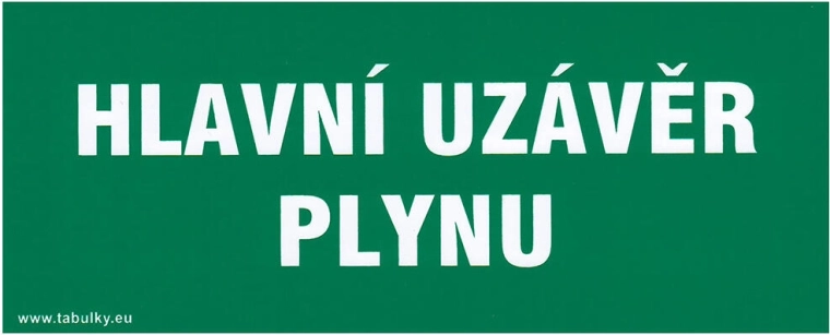 Etichetta di sicurezza autoadesiva Chiusura principale del gas 210 × 87 mm