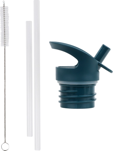 A Little Lovely Company set di tappo, spazzolino e cannuccia per borraccia in acciaio inox robot