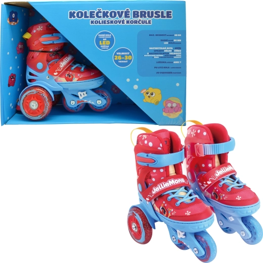 Pattini a rotelle luminosi per bambini Sparkys rossi (taglia 26–30)