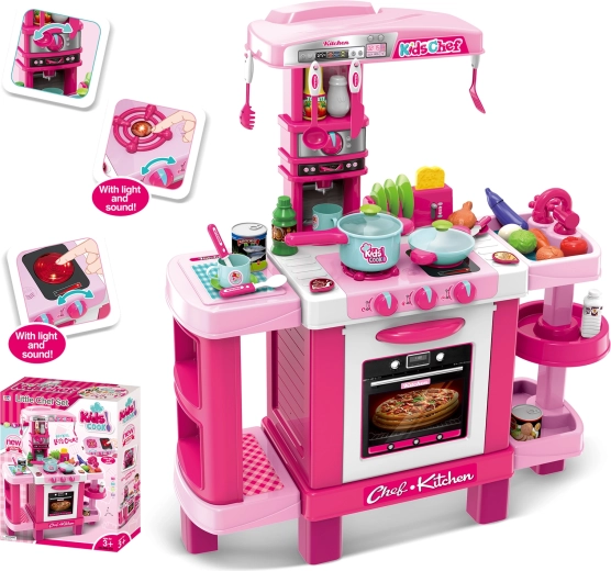 Cucina giocattolo per bambini con accessori ed effetti luminosi e sonori