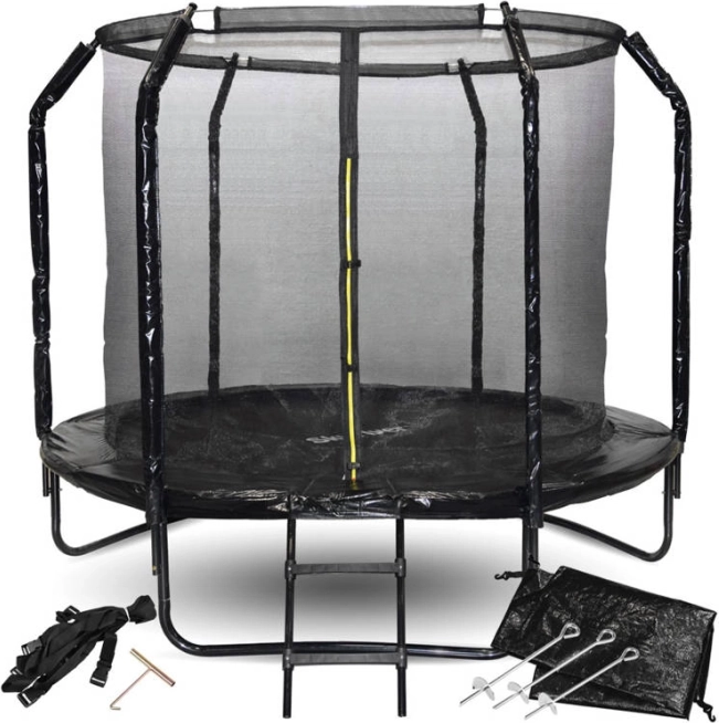 Trampolino da giardino SKYFLYER 244 cm con rete di protezione e scaletta