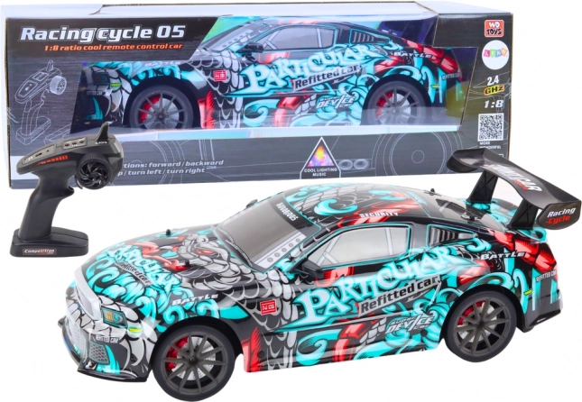 Grande Auto Sportivo Telecomandato 1:8 Graffiti Luci Suoni