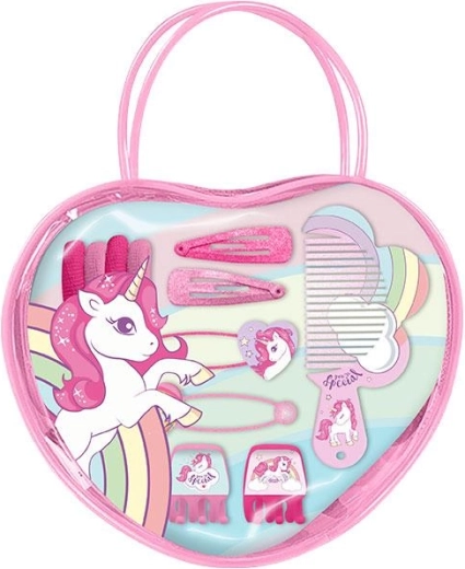 Borsetta con accessori per capelli Unicorn