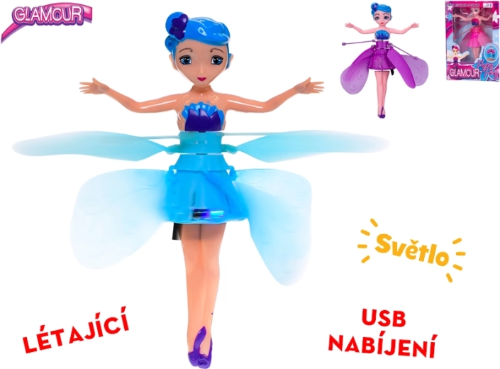 Bambola fata volante con effetti luminosi