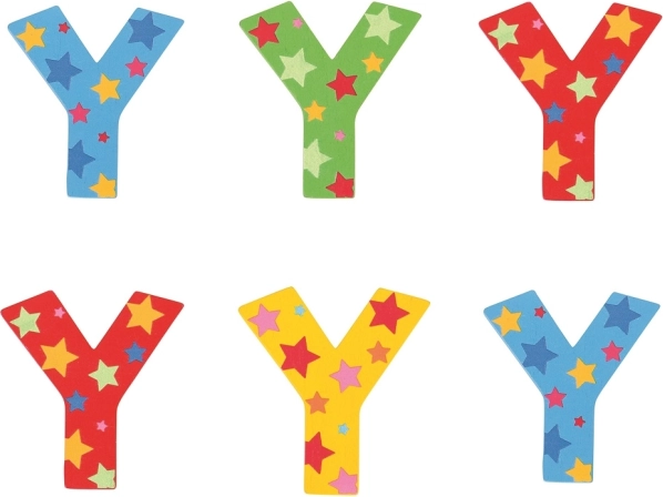 Lettera in legno Y con stelline Bigjigs Toys