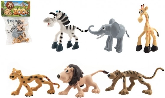 Allegri animali safari ZOO, set di plastica 6 pz (9–10 cm)