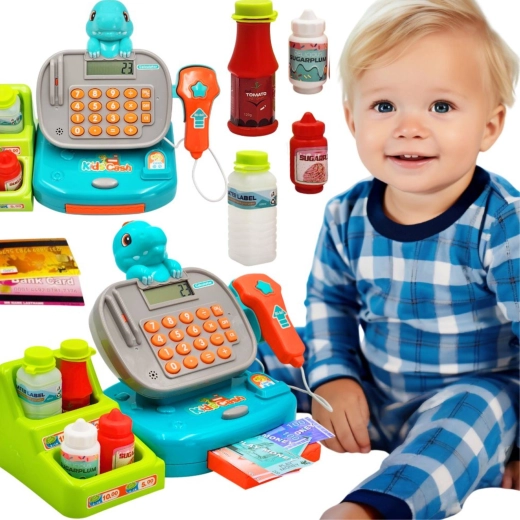 Cassa giocattolo per bambini con scaffale Dino WOOPIE