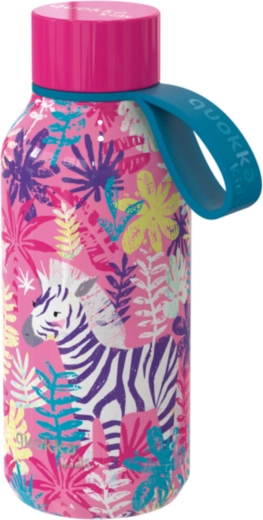 Borraccia termica per bambini in acciaio inox Quokka Kids Solid zebre con laccetto 330 ml