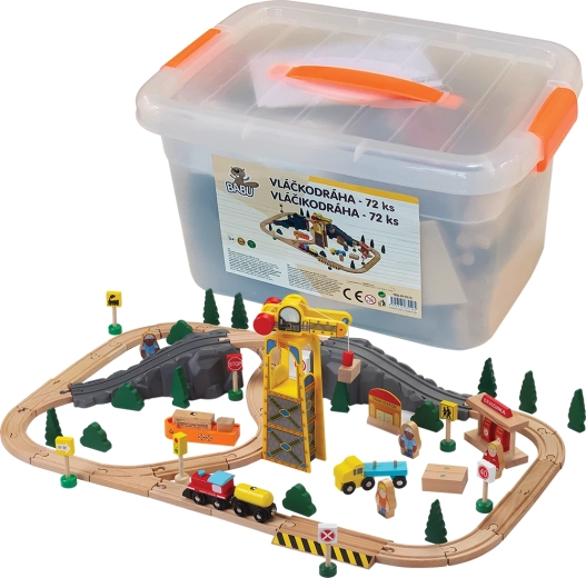 Babu pista ferroviaria in legno 72 pezzi