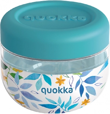 Contenitore per alimenti Quokka Bubble Watercolor Leaves turchese 500 ml