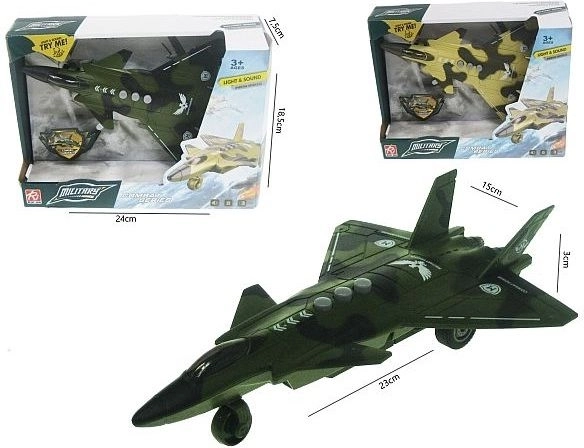 Aereo militare con effetti luminosi e sonori 23 cm HAU13