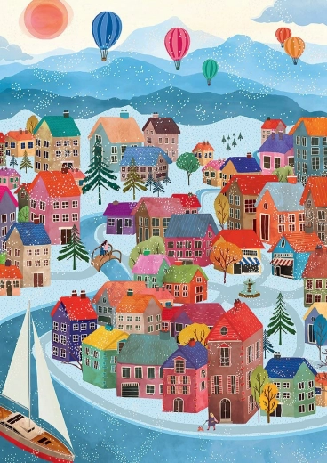 Puzzle Villaggio in inverno 500 pezzi