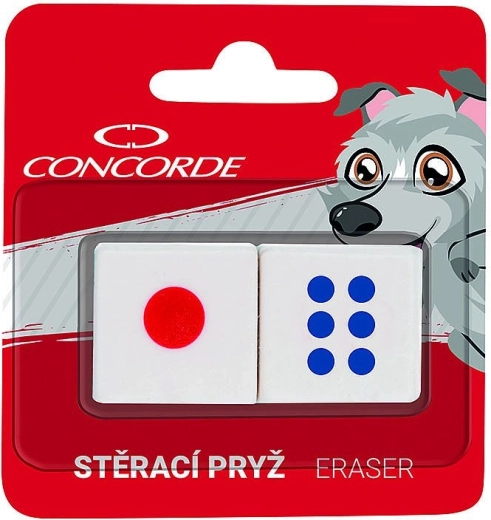 Gomma a forma di dado, 2 pz, blister