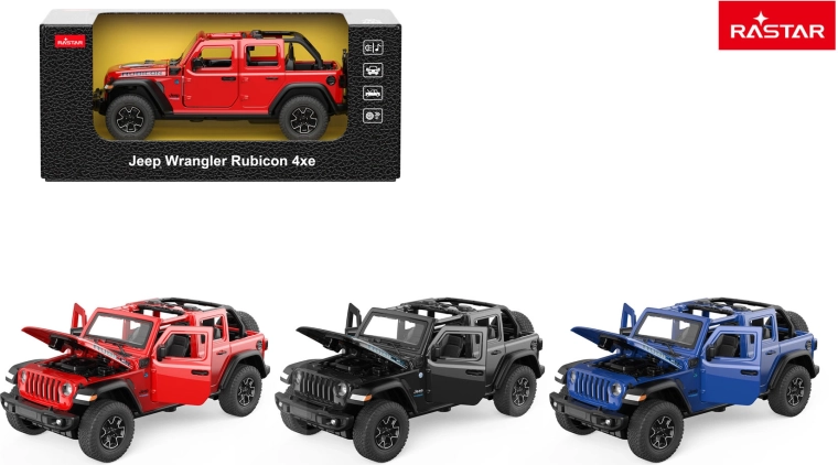 Macchinina in metallo Jeep Wrangler Rubicon Rastar 1:32 blu