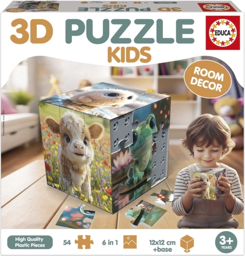 Educa puzzle 3D a cubo animaletti 54 pezzi