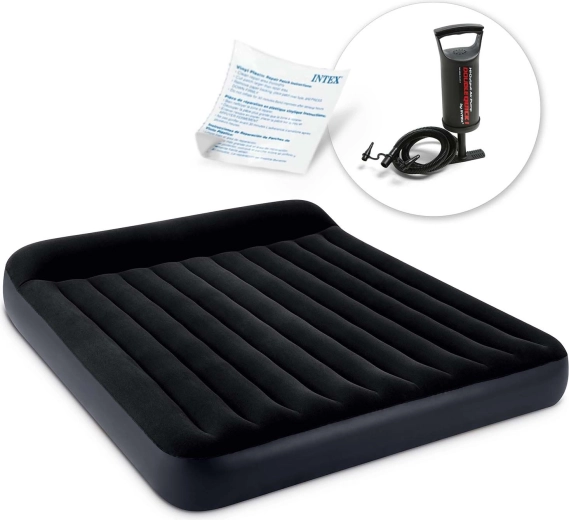 Materasso matrimoniale gonfiabile con pompa manuale 203 × 183 × 25 cm INTEX