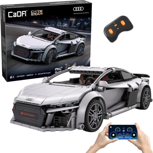 Set di costruzione CaDA RC auto sportiva AUDI R8 Coupé 1:14, 536 pezzi