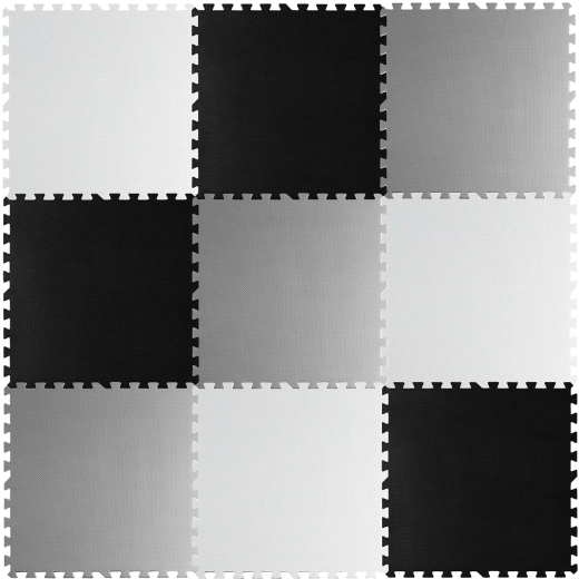 Tappeto puzzle in schiuma a scacchiera RICOKIDS 180 × 180 cm, 9 pezzi