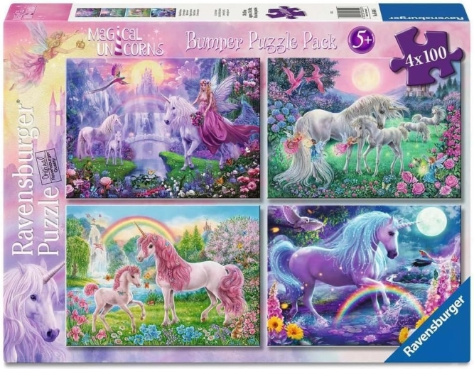 Puzzle Ravensburger Unicorni magici 4×100 pezzi
