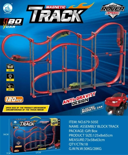 Pista automobilistica magnetica antigravità con accessori