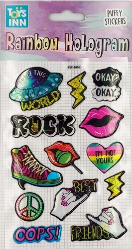 Adesivi olografici Rainbow ROCK – set arcobaleno colorato