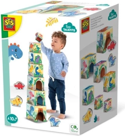 SES Creative torre di cubi con dinosauri