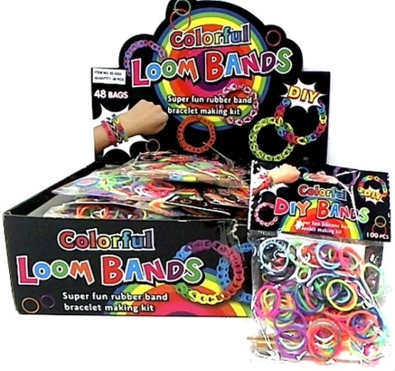 Set di elastici in silicone colorati per realizzare braccialetti (100 pz) con uncinetto e chiusure