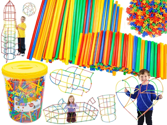 Cannucce da costruzione e connettori in secchiello circa 1000 pezzi