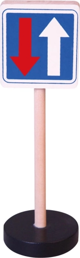 Segnale stradale in legno Babu – precedenza rispetto ai veicoli provenienti in senso opposto