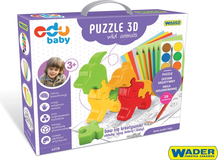Edu Baby puzzle 3D – animali selvatici