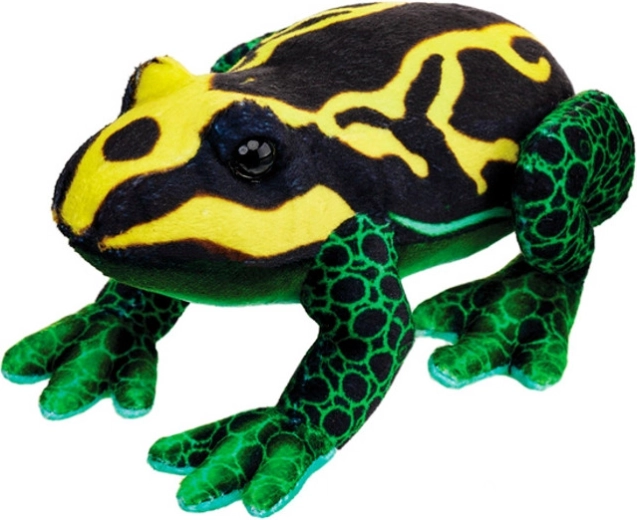 Rana di peluche giallo‑nera 13 cm