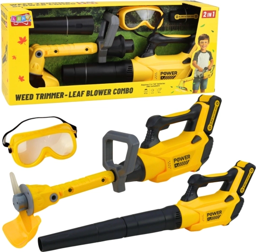 Set da giardinaggio per bambini 2 in 1 – tagliabordi e soffiatore per foglie con luci e suoni
