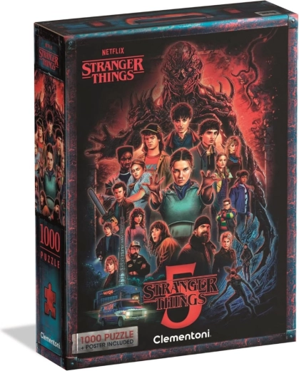 Puzzle 1000 Stranger Things 5 con poster Clementoni