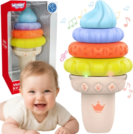 Cornetto gelato musicale WOOPIE – puzzle sensoriale con suoni e luci (5 pezzi)