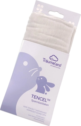 Träumeland lenzuolo con angoli Tencel uni grigio chiaro