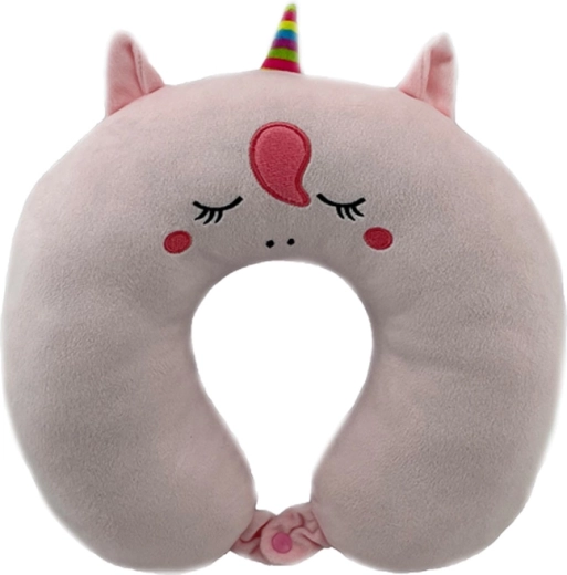 Poggiatesta in peluche con bottone – unicorno