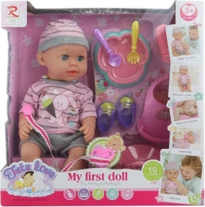 Bambolotto che fa la pipì 32 cm con suoni e accessori