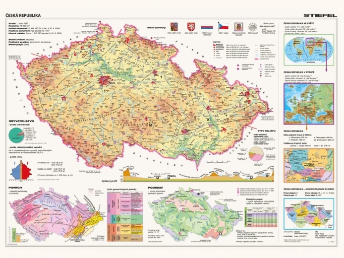 Puzzle mappa della Repubblica Ceca 2000 pezzi DINO