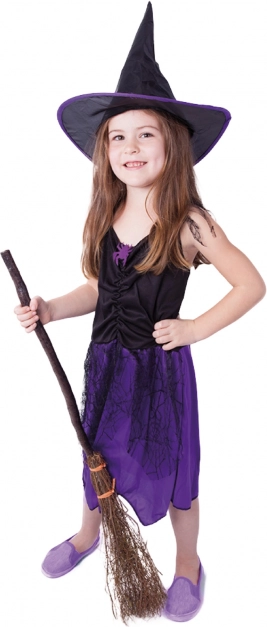 Costume da strega per bambini con cappello – Viola