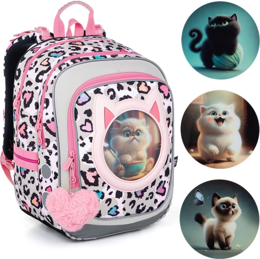 Zaino scolastico leggero Topgal Endy con gattini