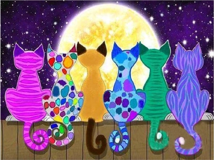 Pittura diamantata gatti 30 × 40 cm