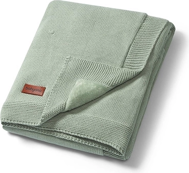 Coperta imbottita per bambini Babyono in cotone naturale sage 75 × 100 cm