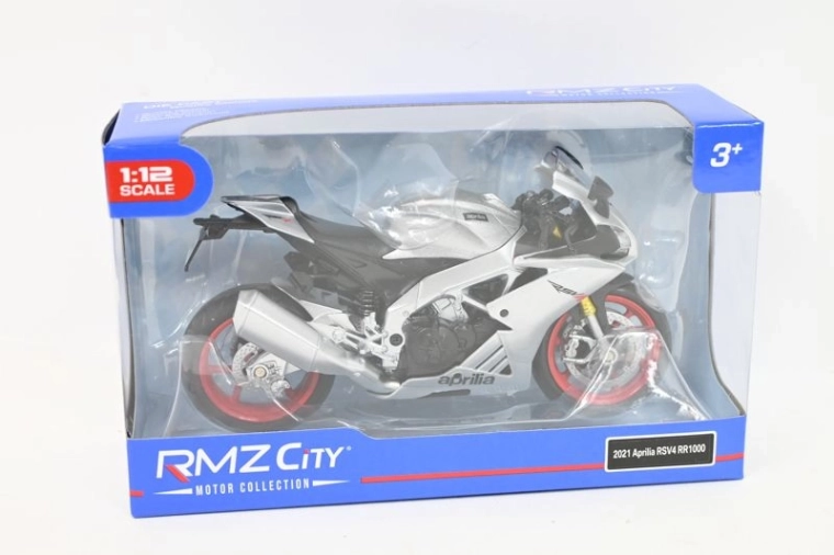 Modellino di moto RMZ Hobby Aprilia RSV4 1:12 argento