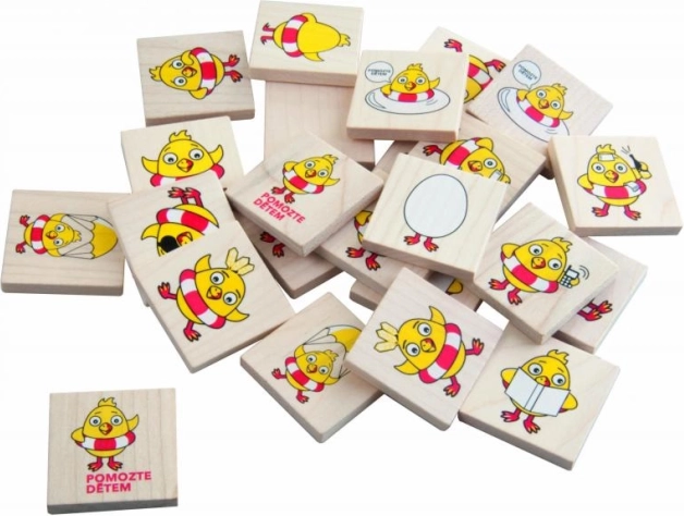 Memory in legno Kuře – allenamento di memoria e prontezza