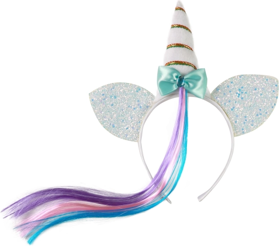 Cerchietto unicorno con ciocca arcobaleno per bambini