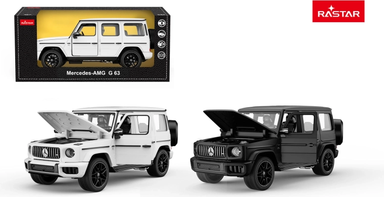 Modello di auto Mercedes-AMG G63 Rastar 1:24 bianco - 1 pezzo